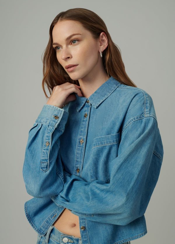 THE CROPPED BOYFRIEND BUTTON DOWN SHIRT - Image 5
